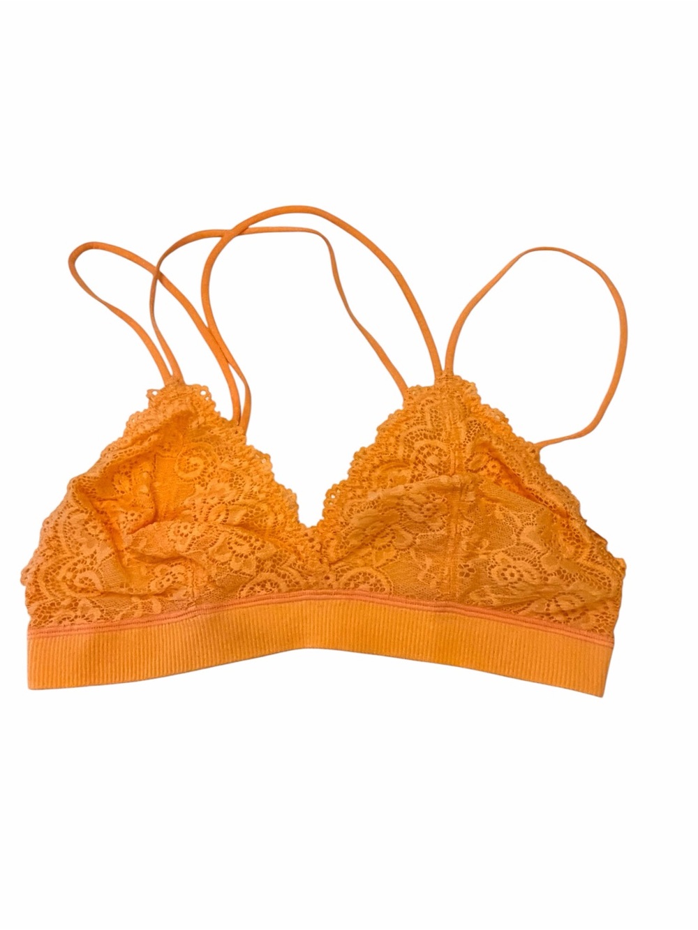 Flirtitude Lace Bralette Wireless Strappy Back Orange Ice‎ Small Sample Bra